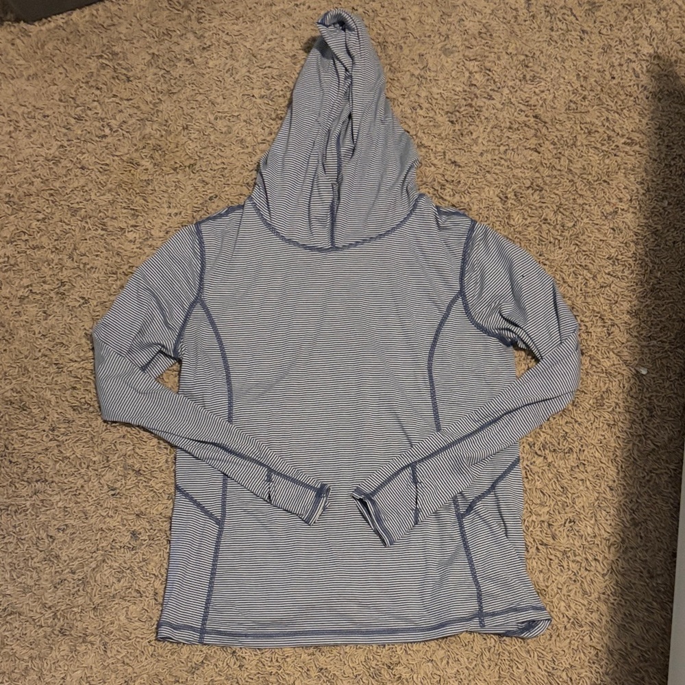 Danskin Women's Blue Striped Hoodie